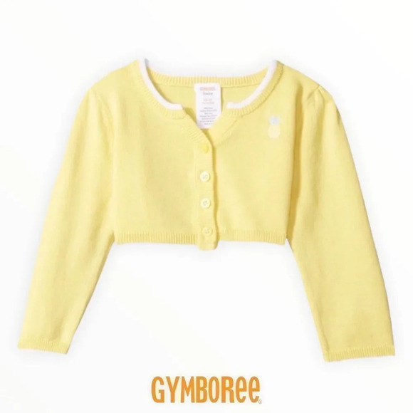 GYMBOREE | Yellow | PINEAPPLE CROP CARDIGAN - Picture 1 of 4